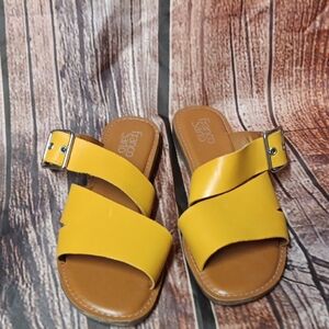 Franco Sarto Mustard Slide Sandals